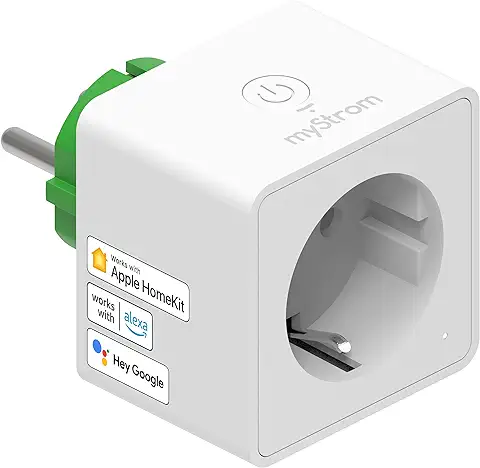 MyStrom Interruptor WiFi, Conmutación, Medición y Análisis de Consumo de Energía y Generación de Energía de Sistemas de mini PV, Funciona con Apple HomeKit, Control de Aplicación y voz, IFTTT  