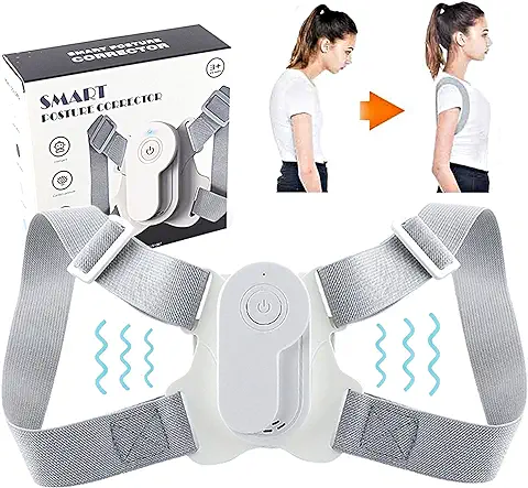 N/0 Corrector de Postura con Vibración, 2021, Corrector de Postura Ajustable, para Mujer, Hombre, Niños, Corrector de Postura Contra el Dolor de Espalda, Cuello y Hombros  