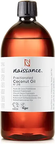 Naissance Aceite Vegetal de Coco Fraccionado (No. 218) - 870ml - Puro, Natural, Vegano, sin Hexano, no OGM - Ideal para Aromaterapia, Masajes y Recetas Artesanales.  