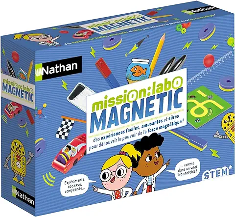 Nathan - Mission Labo Magnetic - Kit Científico y Educativo con Experiencias Seguras y Divertidas - Niños Desde 6 Años  