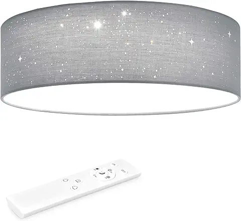 Navaris Lámpara LED de Techo de Estrellas - Luz con Control de Temperatura Brillo Regulable y Mando a Distancia para Salón Dormitorio - Gris Claro  