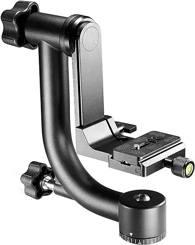 NEEWER Cabezal de Trípode Gimbal Panorámico de 360 Grados de Metal Resistente Profesional con Placa de Liberación Rápida Estándar de 1/4 '' y Nivel de Burbuja Para Cámaras DSLR de Hasta 13,6 kg  