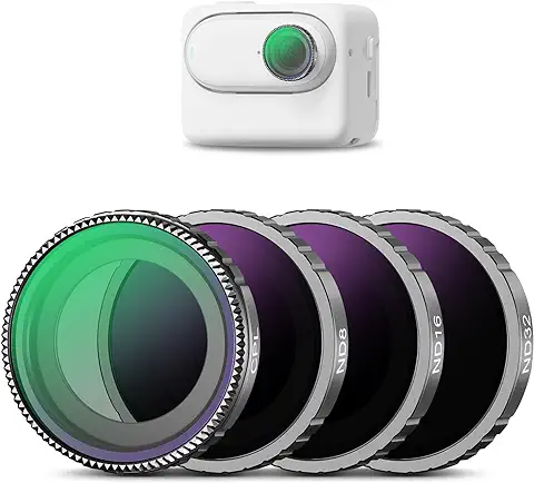 NEEWER Filtro ND Compatible con Insta360 GO 2/GO 3, 4 Pack(CPL/ND8/ND16/ND32) Accesorios Cámaras Acción Filtros Polarizadores Neutrales con Multi Nano Recubierto Cristal Óptico HD/Marco Aluminio  