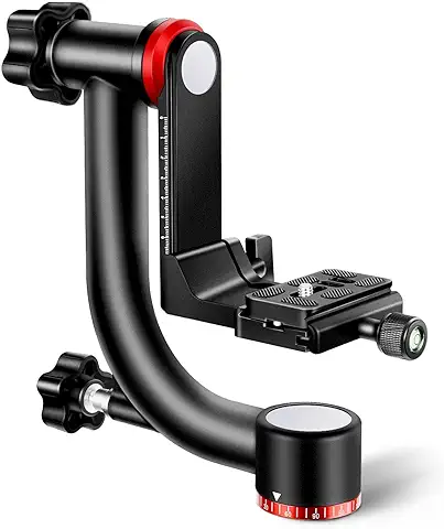 NEEWER Gimbal - Cabezal de Trípode Profesional de Aleación de Aluminio de Alto Rendimiento con Placa de Liberación Rápida Arca, GM101 Soporta Tomas Panorámicas de 360 Grados más Suaves para Cámaras  