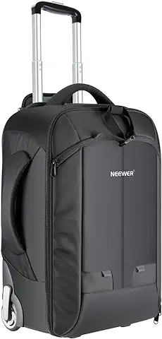 NEEWER Mochila con Ruedas 2 en 1 con Doble Barra, Compartimento Acolchado Extraíble para Cámaras SLR/DSLR, Trípode, Objetivo y Otros Accesorios (Negro/Verde)  