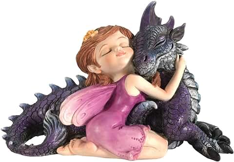 Nemesis Now Companion Cuddle Fairy and Purple Dragon - Figura Decorativa (polirresina, Talla única)  