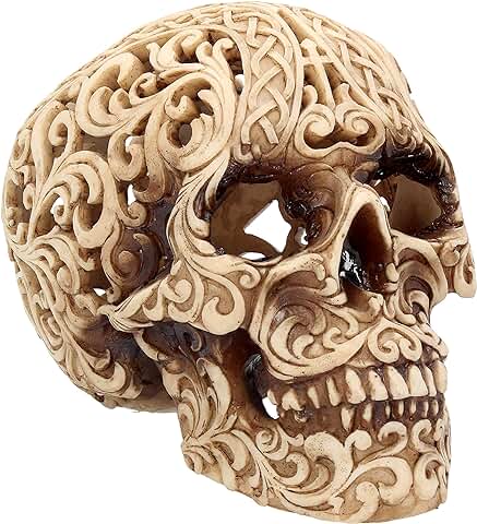 Nemesis Now - Figura Decorativa de Calavera (16,5 cm, Resina, Talla única, Diseño Celta), Color Marfil  