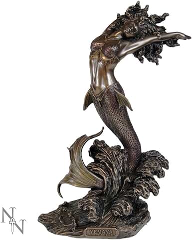 Nemesis Now - Figura Decorativa de Diosa Yemaya de Agua, 27 cm, Resina, Bronce, Talla única  