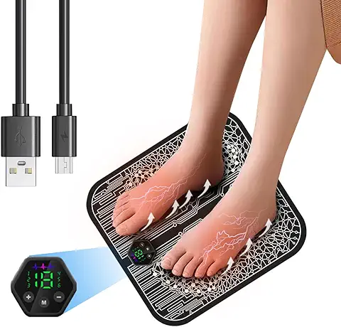 Netinpeater Masajeador de Pies Eléctrico,6 Modos,19 Niveles de Intensidad Masajeador de pies para Aliviar el Dolor y la Circulación Sanguínea, USB Recargable Foot Massager  