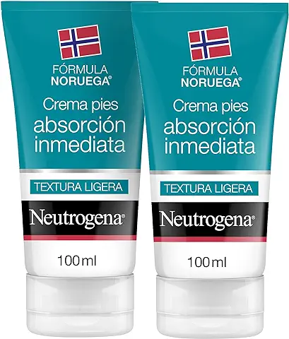 Neutrogena Crema Pies Absorción Inmediata Fórmula Noruega, Textura Ligera, Hidratación, Pack de 2 x 100ml  