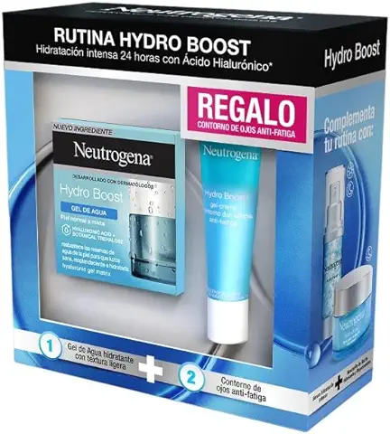 Neutrogena, Hydro Boost Hidratante Facial Pack de Gel de Agua 50ml y Contorno de ojos 15ml, Pieles Normales a Mixtas, Anti-fatiga, Fórmula no Grasa  