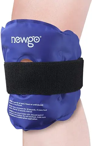 NEWGO Rodillera de Hielo Azul Oscuro Rodilla Envoltura de Hielo para Lesiones Gel Reutilizable, Terapia de Frío o Calor para el Alivio del Dolor de Rodilla, Artritis, Contusiones, Hinchazón  