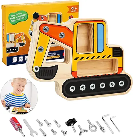 Newtic Montessori Juguetes a Partir de ab 3 4 5 6 Años,Montessori Screwboard Wooden Screwboard for Children,Juguete de Motricidad, Juguetes de Madera Juguetes Educativos Regalos para Niños Niños Niñas  