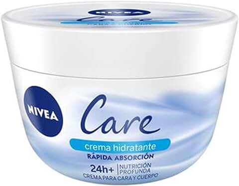 NIVEA Care (1 x 200 ml), Crema Hidratante para Cuerpo, cara y Manos, Crema Nutritiva de Rápida Absorción para una Hidratación Profunda 24 Horas  