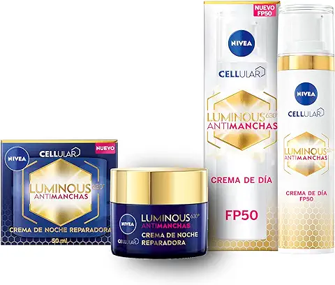 NIVEA Cellular LUMINOUS 630 Antimanchas Crema de Día FP50 (1 x 40 ml) + Crema de Noche Reparadora (1 x 50 ml)  