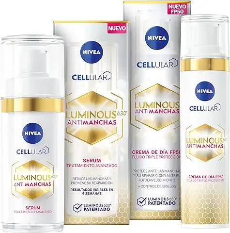 NIVEA Cellular LUMINOUS 630 Antimanchas Crema de Día FP50 + Antimanchas Sérum Tratamiento Avanzado  