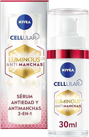 NIVEA Cellular Luminous 630 Serum Antimanchas y Antiedad 2-en-1 (1 x 30 ml), Serum Facial Redensificador y Rellenador de Arrugas Profundas, Serum Antiarrugas con Booster de Colágeno  