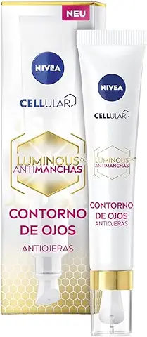 NIVEA Contorno de Ojos Antiojeras Cellular Luminous 630 (1 x 15 ml), Crema Antiedad con ácido Hialurónico, Crema Antiarrugas para Deshinchar la Mirada Cansada  