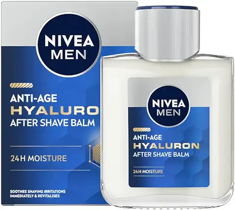 NIVEA MEN Hyaluron Bálsamo After Shave Antiedad con Ácido Hialurónico (1 x 100 ml), Bálsamo Hidratante para Calmar la piel tras el Afeitado, Bálsamo Facial Refrescante  