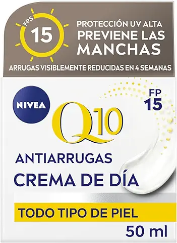 NIVEA Q10 Power Antiarrugas Cuidado de Día FP15 (50 ml), Crema Antiarrugas Facial, Crema Hidratante con Protector Solar, Crema de día Antiedad, Crema Facial Reafirmante  