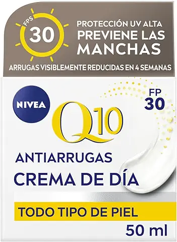 NIVEA Q10 Power Antiarrugas Cuidado de Día Triple Defensa FP30 (1 x 50 ml), Crema Hidratante Antiarrugas, Crema Facial con Protector Solar 30, Crema de día  