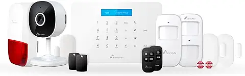 Nivian - Sistema de Alarma para Casa y Negocios Sin Cuotas Mensuales | Kit de Alarma WiFi/gsm | Control Remoto a Través de App Tuya | Fácil Instalación Sin Cables | Hasta 60 Detectores  