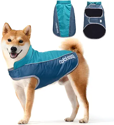 Nobleza Abrigo para Perro Impermeable, Chaquetas Abrigada de Invierno para Perros Mediano Grande, Ropa Reflectante para Perros, Chaleco para Perros Resistente al Viento (Azul, XL)  