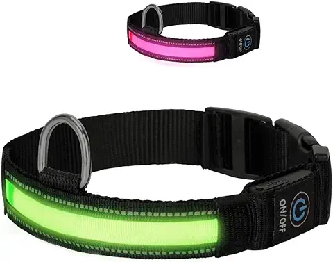 Nobleza - Collares LED para Perros, Collar Luminoso Perro de Mascota 3 Modos Collar Perro Luz con Recargable y Impermeable, Ajustable Collares LED para Pequeños Medianos Perros  