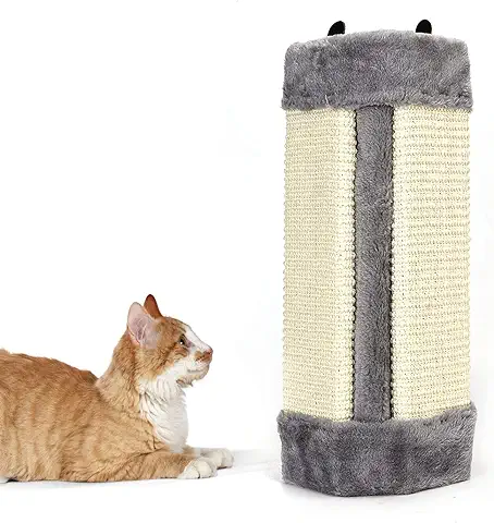 Nobleza – Rascador de Gatos para Esquina de Pared. Afilador de Garras de Sisal. Color Gris, L41 * W24 * H2.5CM  