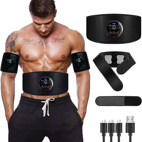 Nobrand Electroestimulador Muscular Abdominales, USB Recargable EMS Estimulador Muscular Abdominales  