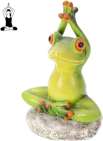 Norhogo Figura Decorativa de Ranas Que trae Buena Suerte, Estatua de Rana de Resina, Decoración de Animales de Yoga, Decoración Divertida y Linda para el Hogar, Escritorio, Baño  