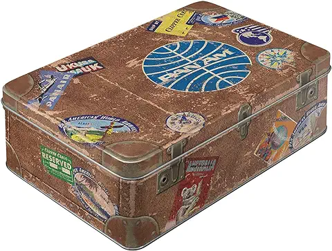Nostalgic-Art Tarro de Almacenamiento Retro Plano Pan Am – Travel Stickers – Idea de Regalo para los Amantes de los Viajes, Lata de Chapa con Tapa, Diseño Vintage, 2,5 l  