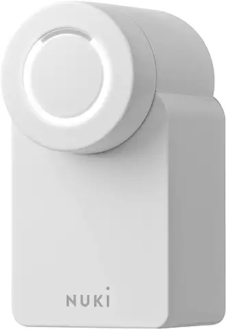 Nuki Smart Lock 3.0, Cerradura Inteligente para la Puerta de casa sin Conversión, Cerradura Electrónica Retroadaptable, Cerradura Digital con Bloqueo Automático, Blanco  