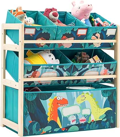 NUKied Estantería para Juguetes Organizador de Juguetes Estantería Infantil con 6 Cajas de Colores Cajas de Tela no Tejida para Organizador Juguetes Infantil Organizador Juguetes 64 x 28 x 60cm  