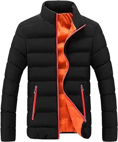 NUSGEAR 2023 Abrigo Hombre Otoño Invierno Chaqueta Casual Algodón Moda Chaqueta Cuello de pie Gruesa Caliente Informal Cazadora Cremallera Outwear Deportivo Tops Parka Cálido Jacket Talla Grande  