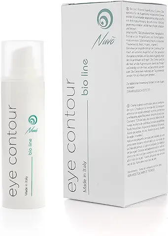 Nuvo' Crema Contorno de Ojos con 72% Baba de Caracol, ORGÁNICA CERTIFICADA, con Acido Hialuronico, Vitamina E, 30ml, Contra Bolsas, Ojeras, Antiarrugas, Hidratante 100% Made in Italy  