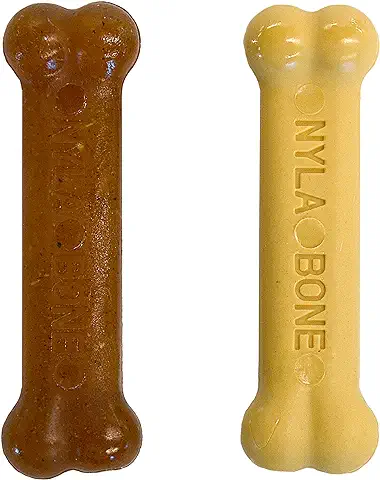 Nylabone Kit para Dentición de Cachorros, Pack de Dos Huesos Masticables para Higiene Dental, 1 Hueso Blando y Otro Duro, para Cachorros de Hasta 7 Kilos 90.7 g  