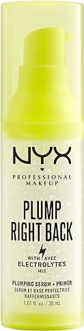 NYX Professional Makeup Plump Right Back Primer & Serum, Con Electrolitos, Fórmula Vegana, 30ml  