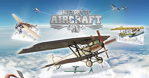 Octagon Studio History of Aircraft 4D+ - Tarjetas de Realidad Aumentada - Aprende Sobre la Historia de los Aviones con 15 Aviones Icónicos, Comparación de Tamaño y Aplicación Gratuita para iOS y  