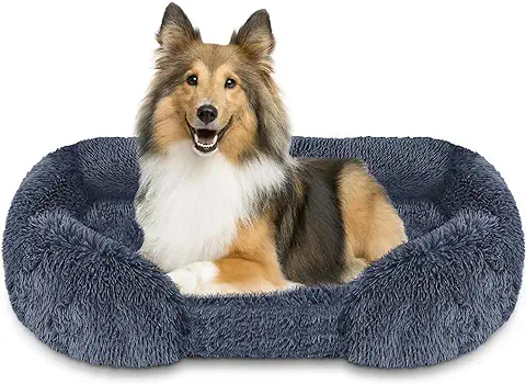 OCYEMY Cama para Perros Lavable Ergonómico Sofá para Perros Pequeños y Medianos Perros Perros Grandes con Espuma Ortopédica, Suelo Antideslizante, 75 x 50 x 14 cm, gris  