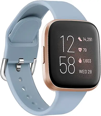 Oihxse Silicona Ajustable Correa Compatible con Fitbit Versa/Versa Special Edition/Fitbit Versa 2/Versa Lite Watch Deportivo Suave Reemplazo Delgada Pulsera Accesorio Mujer Hombre  