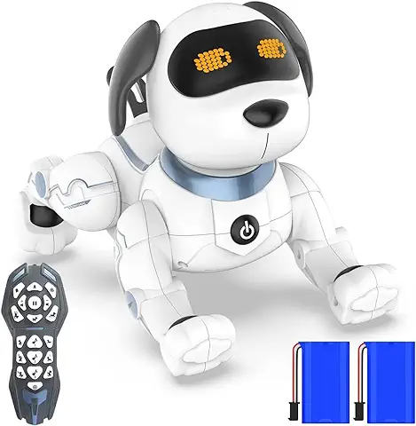 Okk Perro Robot, Inteligente Robot Perro Juguete, Juguete para Perros con Control Remoto, Interactivos Juguetes Robot para Niños Niñas, Power Puppy Perro Robot de Juguete  