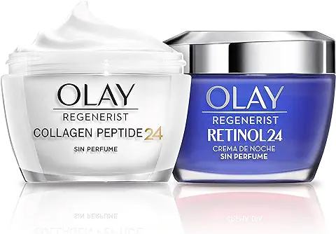 Olay Regenerist Retinol 24 Crema Hidratante de Día y Noche Sin Perfume, con Collagen Peptide24, Pack x 2 Uds, Piel Fuerte Y Luminosa En 14 Días, 100 ml  