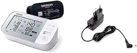 Omron Tensiómetro X7 Smart, Monitor para la Presión Arterial con Detector de AFib y Bluetooth, para el Hogar + Adaptador de Corriente AC para Tensiómetro M2, M3, M6, M7 y Inhalador C803  