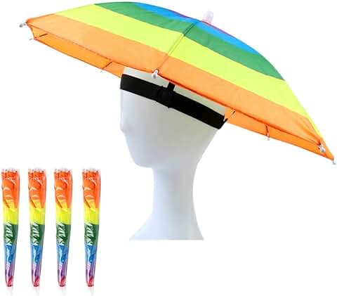 OMUKY Divertido sombrero de paraguas para adultos y niños, gorra plegable para playa, pesca, golf, fiesta, tocado