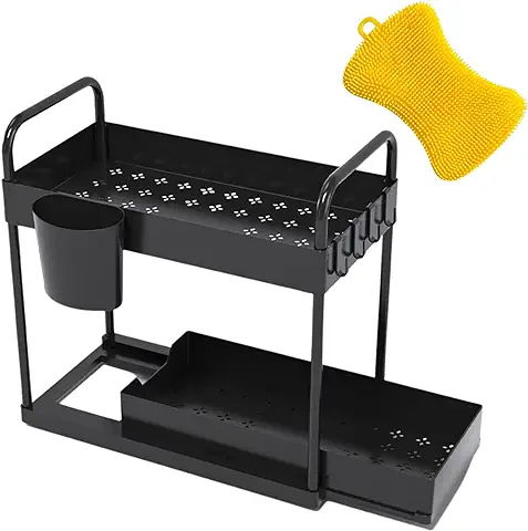 Organizador Fregadero con Cajon Extensible - Organizador bajo Fregadero - Organizador Productos Limpieza - Estante Cocina - Estanteria Hogar - Organizador de Cocina con gran Capacidad de Almacenaje  