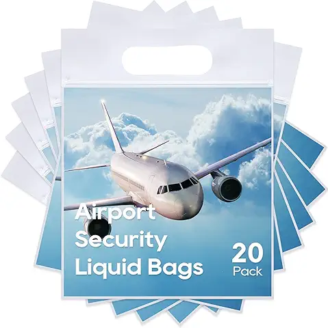 OrgaWise Neceser Viaje Avion 20 * 20cm 15Pcs/20Pcs Bolsa Liquidos Avion Neceser Transparente Viaje Avion Plástico y Resellable Aprobado por World  