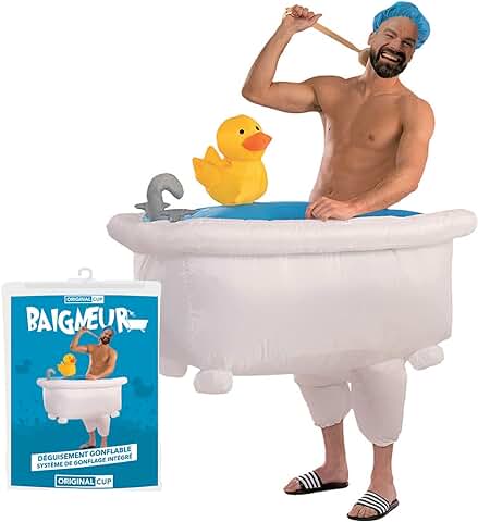 Original Cup - Disfraz Hinchable de Bañera Unisex para Adulto, Disfraz de Persona Bañándose, Talla única  