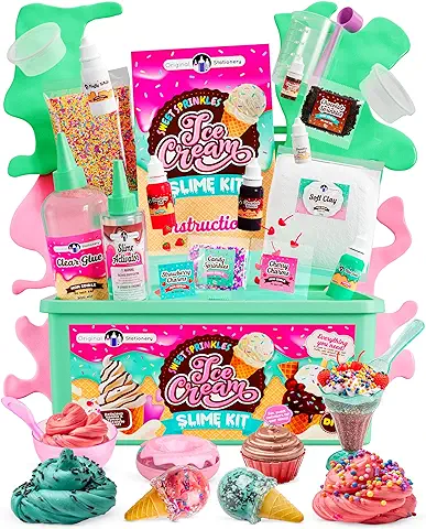 Original Stationery Kit de Slime Helado de Chispas de Colores para Niñas, Kit para Hacer Helado de Slime Delicioso para Niñas y Más Regalo Cumpleaños  