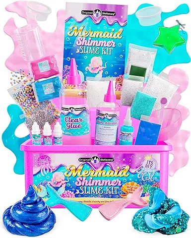 Original Stationery Kit de Slime Sirenas Brillantes, Pack Fantástico Que Brilla en la Oscuridad, Regalo Increíble para Niñas  